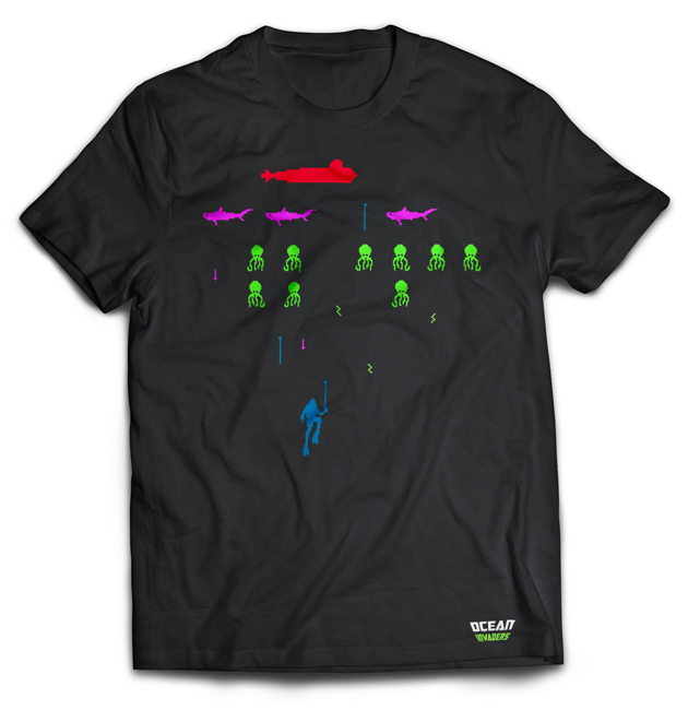 Ocean Invaders t-shirt, inspiré du célèbre jeu Space Invaders