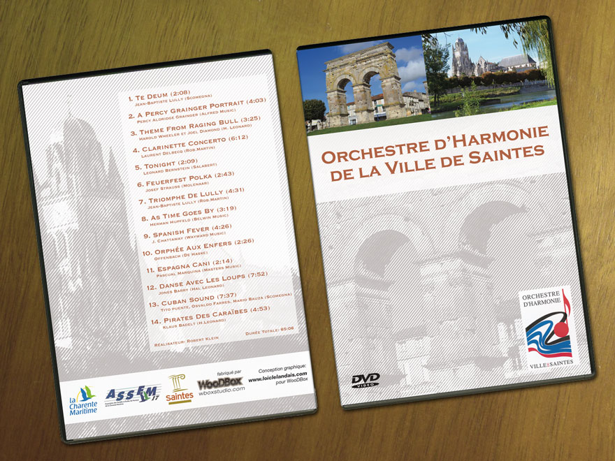 Mise en page jaquette DVD Orchestre d'Harmonie de la Ville de Saintes