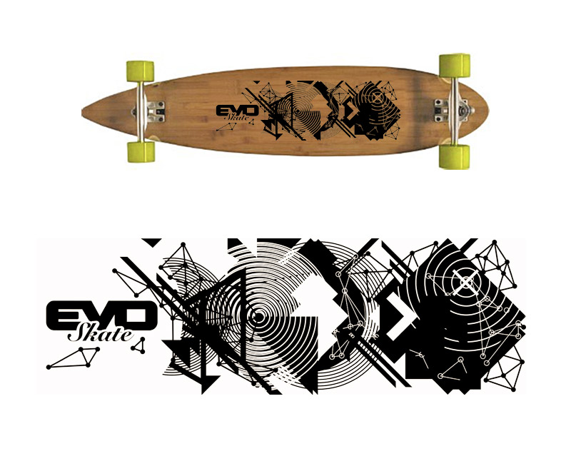 Déco graphique pour planche de skate de type longboard