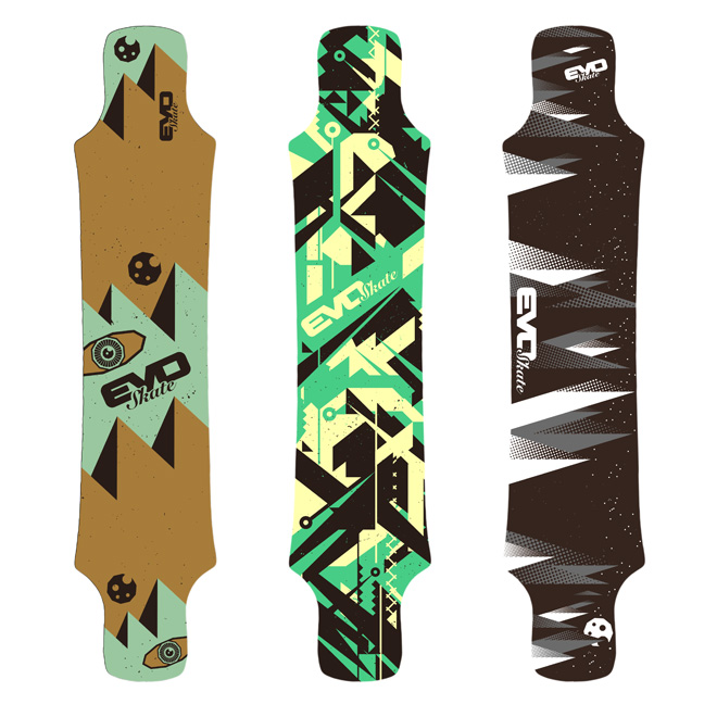 Propositions graphiques planches de skate mountainboard