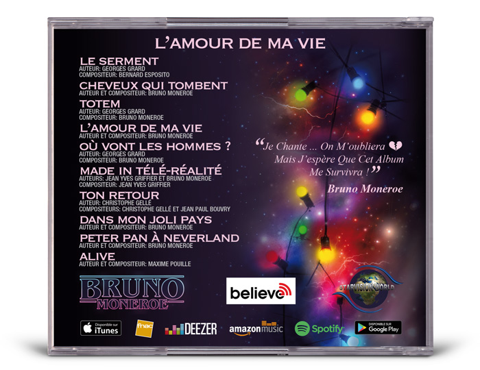 Mise en page et graphisme back cover cd boitier cristal