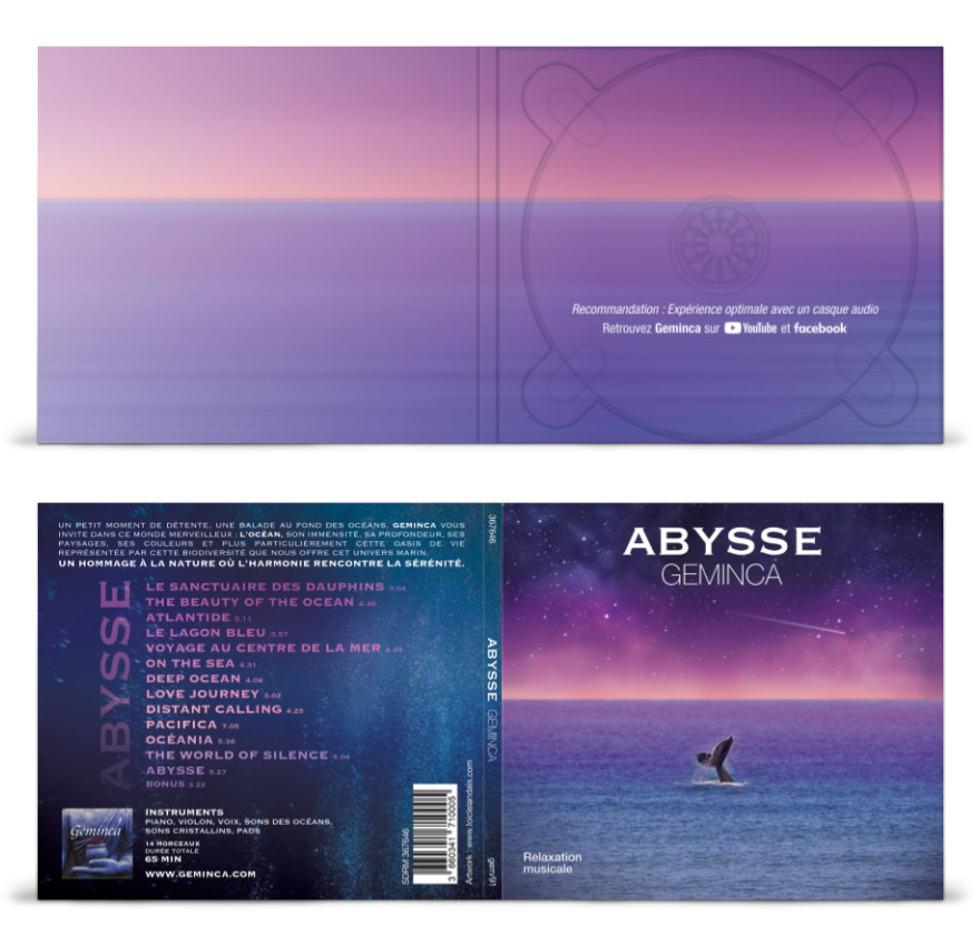 Graphisme et mise en page digipack avec tranche intérieure imprimée